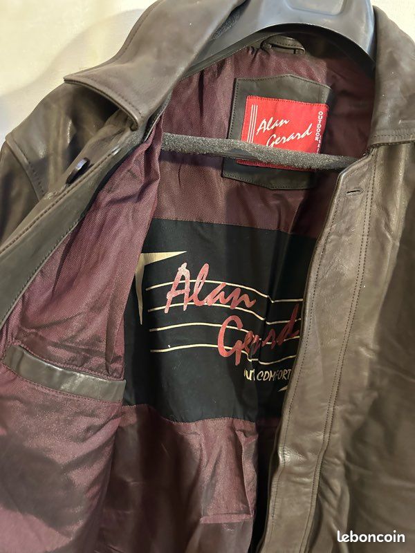 Veste Cuir Homme Style Moto - Taille XL - Marque Indiana Polis - Occasion Très Bon état