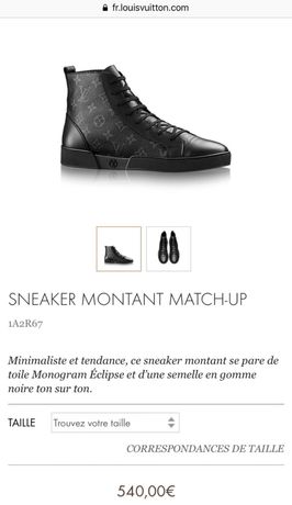 Chaussures homme Louis Vuitton noir et blanc taille 44