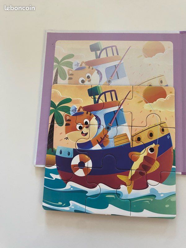 Livre puzzle enfant 3 en 1 50 pièces thème véhicule transport animal 3+ ans (image 6)