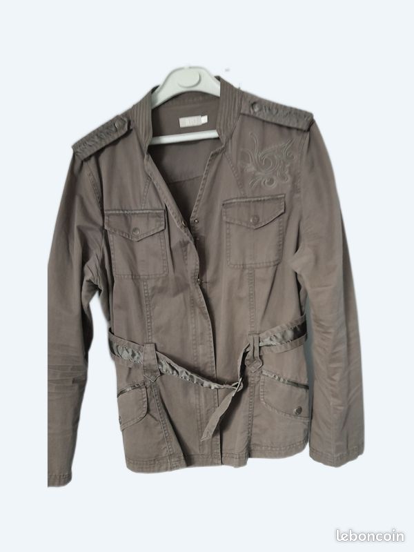 Veste Chic Sans Manches Jacqueline Riu Taille 44 - Bordeaux Imprimé, Neuf Impeccable