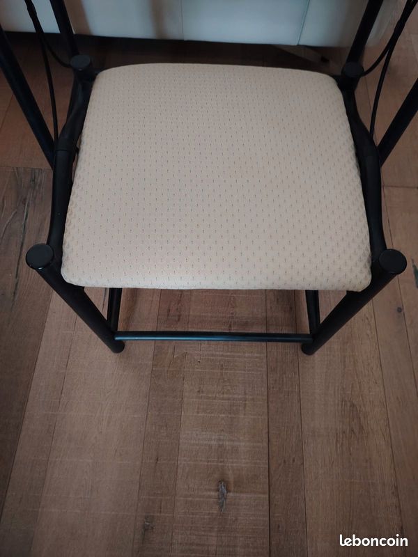 Coiffeuse en métal noir avec miroir et tabouret assorti (image 6)