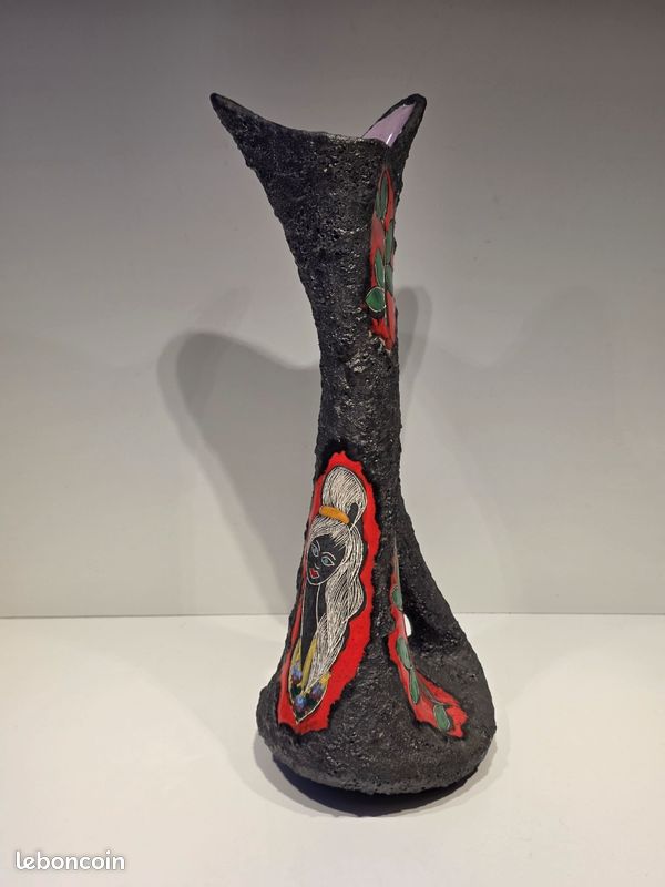 Vase fat Lava ceramique San Marin milieu 20ème siècle (image 7)