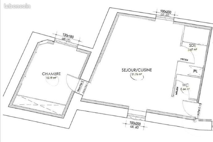 Appartement 2 pièces 37 m²