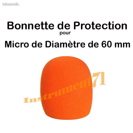 Bonnette Anti-vent Noire Pour Micro | Diamètre Extérieur 20 Mm | Toile | Générique | Neuf Sous Emballage