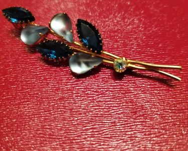 Jolie Broche Ancienne Roses En Verre – Années 1950/60, Vintage
