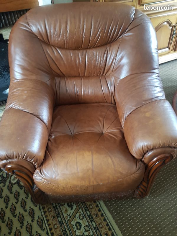Vends 2 fauteuils cuir (image 1)