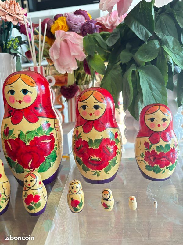 Série de poupées russes matriochka vintage décor fleur - Collection