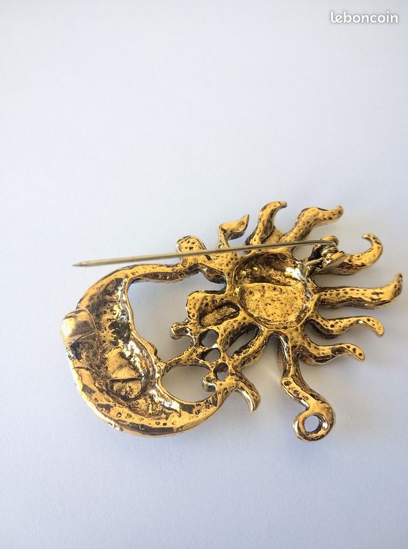 Broche Ancienne Soleil Mystique & Broche Addict