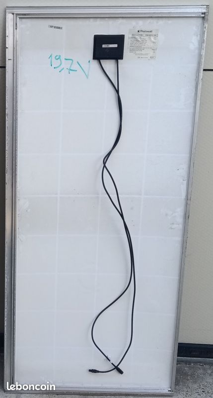 POUR BRICOLEUR Panneau PHOTOWATT 130Wc fonctionnant avec verre cassé + verre de remplacement (sur panneau ne fonctionnant pas) (image 2)
