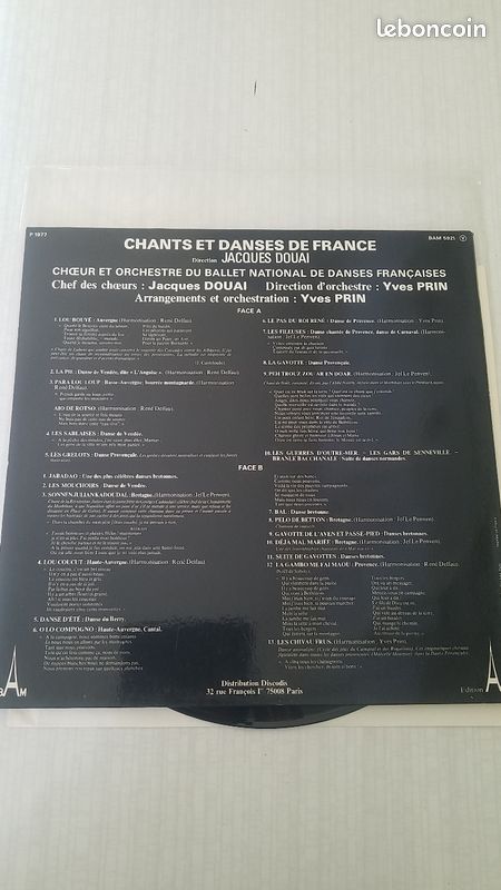Vinyle 33t Orchestre Et Choeurs Du Ballet National Chants Et Danses De France (image 2)