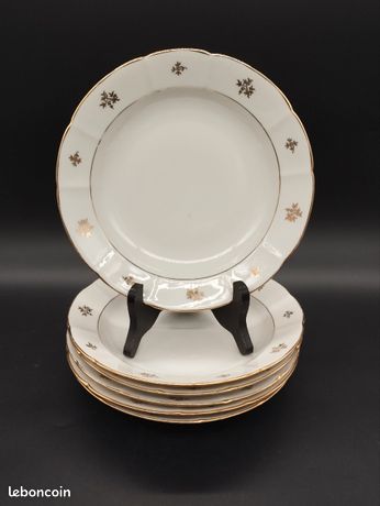 6 Assiettes Creuses en porcelaine de Limoges, Chastagner | Selency