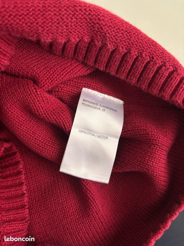 Pull homme Rugby Eden Park Rouge Bordeaux - Taille M - Très bon état (image 6)