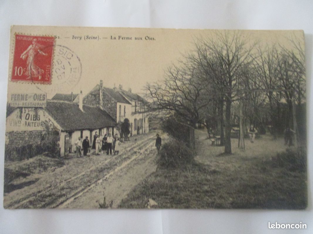 Rare carte postale Ivry restaurant la ferme aux oies ( 1907) (PAZ) (image 1)