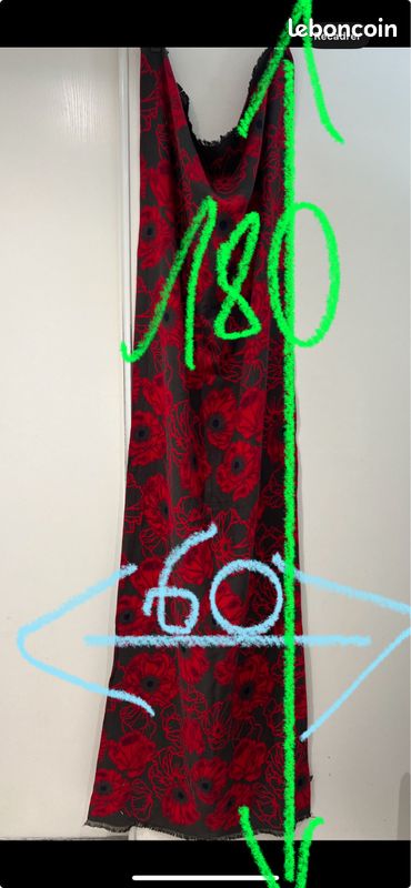 Écharpe Châle, réversible, rouge noir, kaki vert (image 7)
