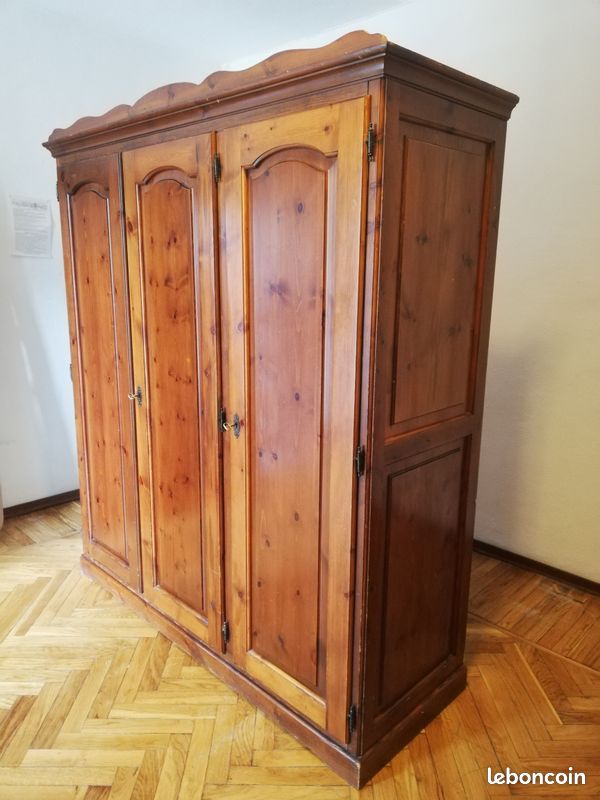Armoire 3p bois solide (image 3)