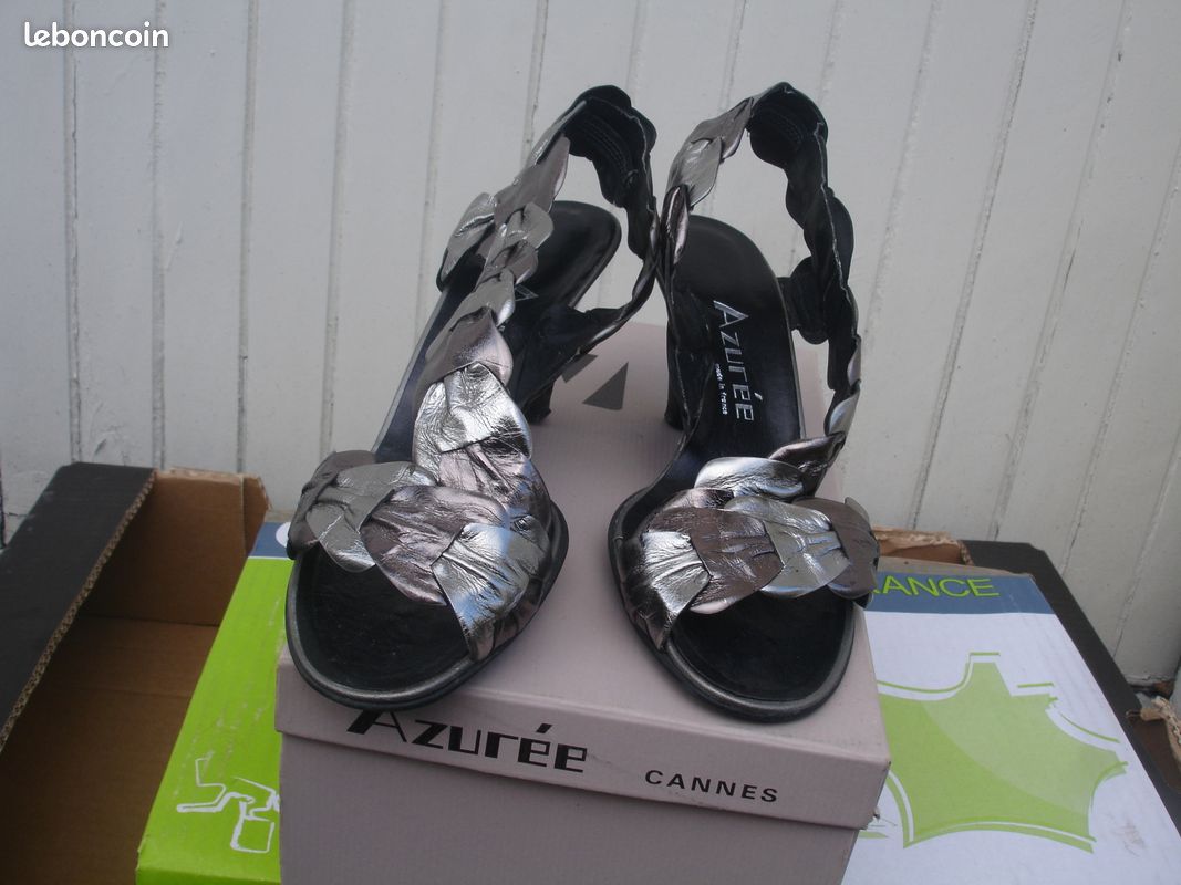 Escarpin En Cuir Marron Azurée Cannes - Pointure 38, Talons, Pour Femme, Occasion En Bon état