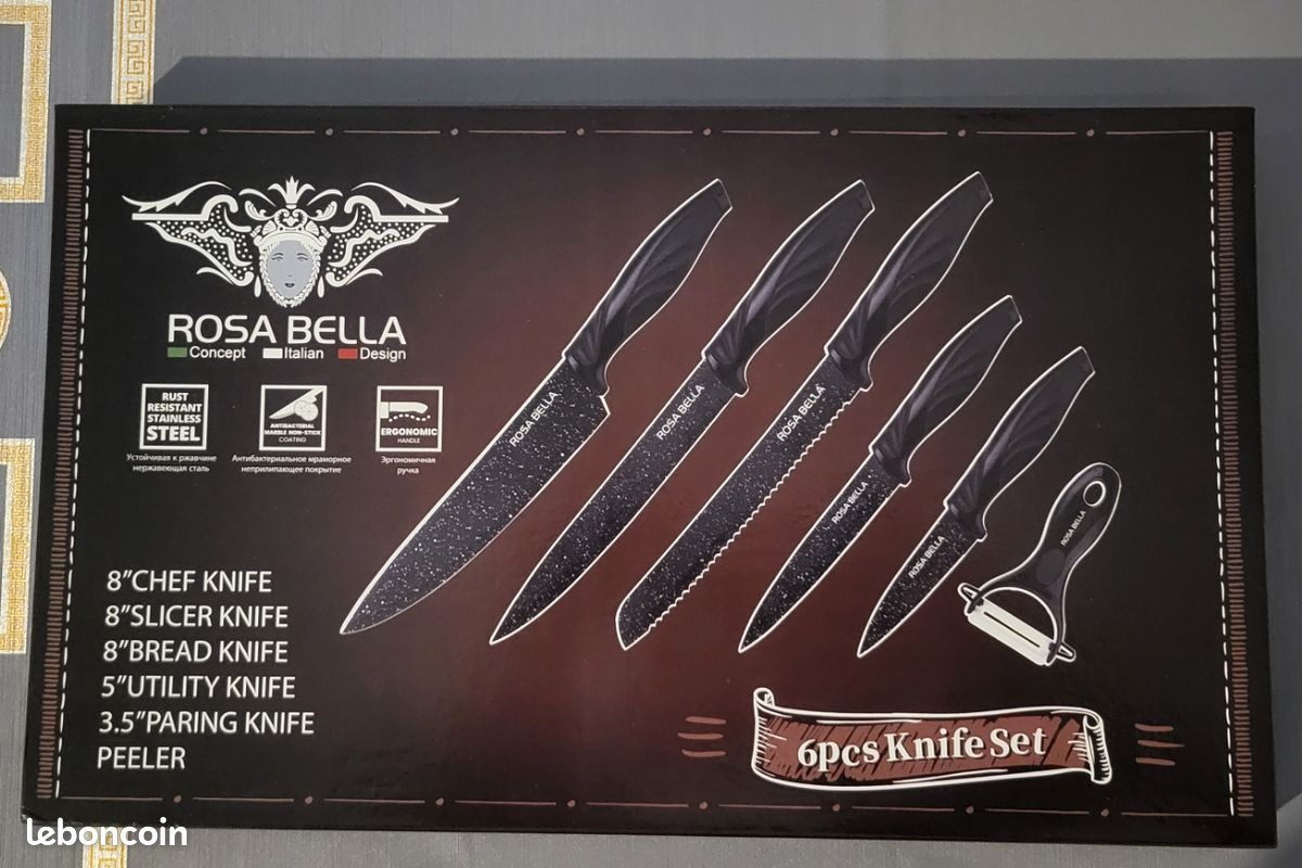Set De 5 Couteaux De Cuisine En Acier Inoxydable - Neuf - Qualité Pro