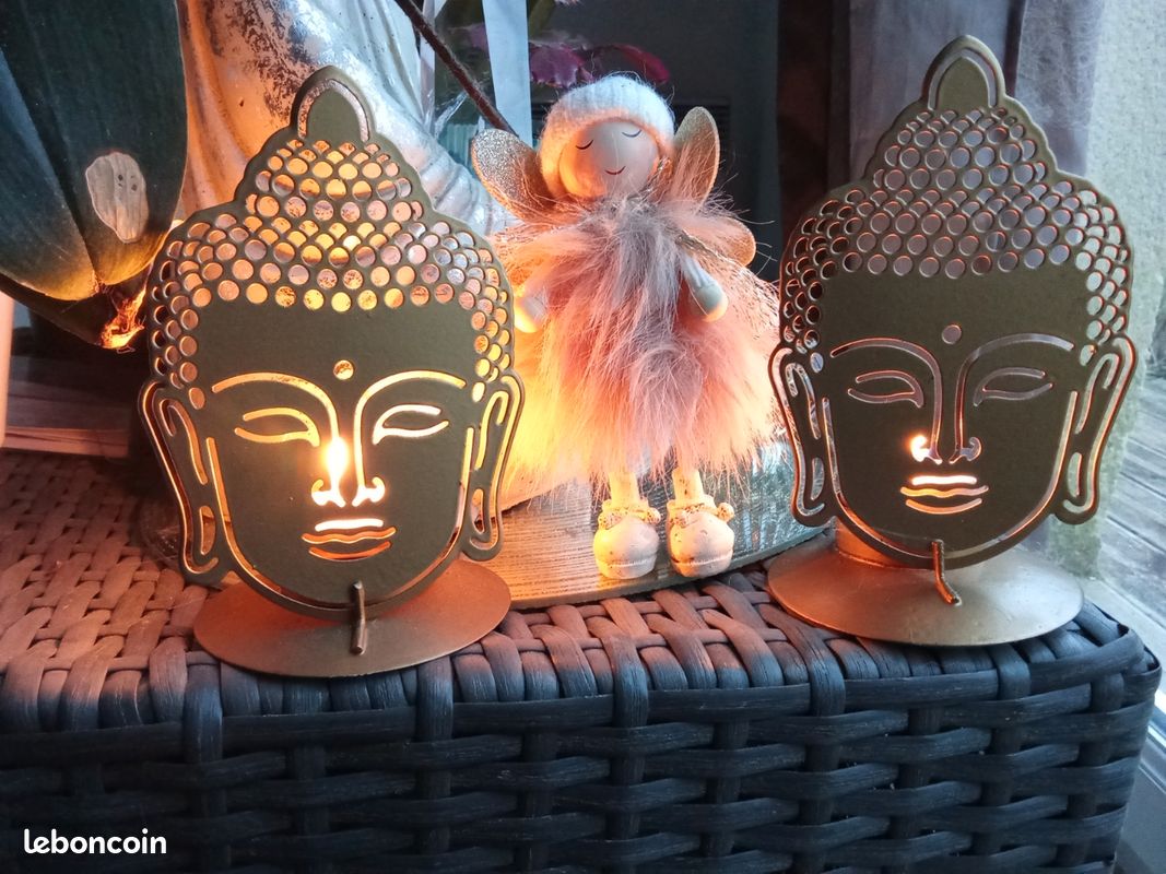 Lot photophores bouddha doré (image 1)