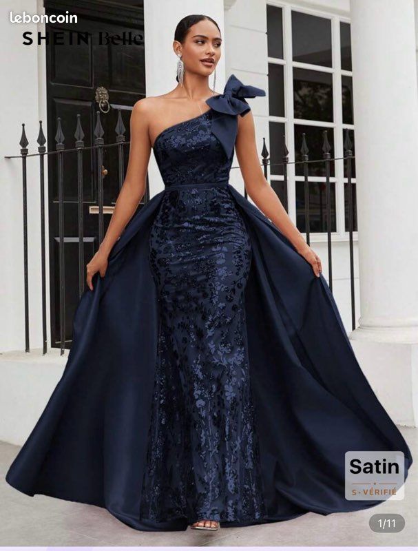 Robe noir Shein taille 36 en velours - Vêtements