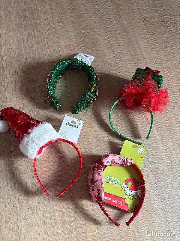 Lot De 2 Serre-Têtes Noël Avec Clochettes - Rouge & Vert - Accessoire Festif Femme Fille - Parfait Pour Soirées & Photos