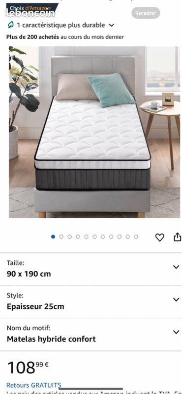Matelas 90x190 cm (image 1)