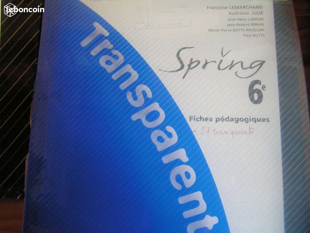 Cours d'anglais sur Transparents Spring 6ème (image 1)