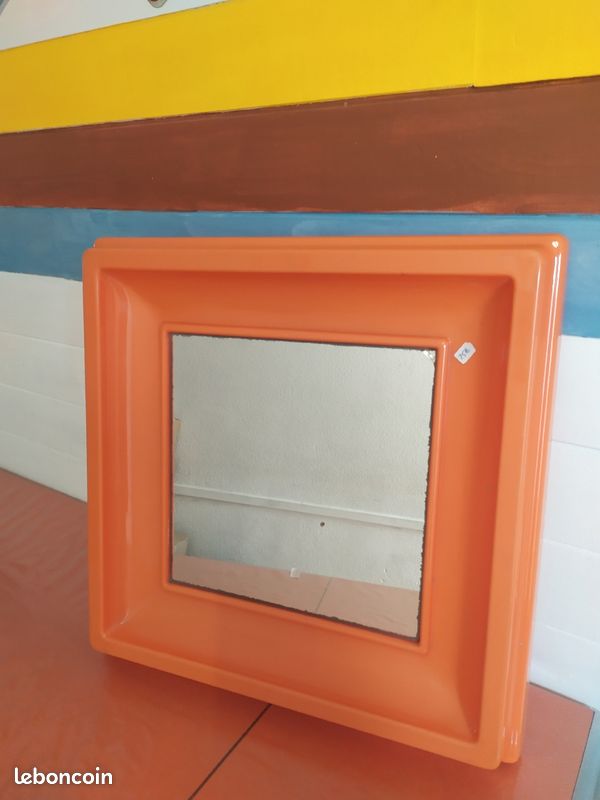 Miroir vintage orange (image 1)