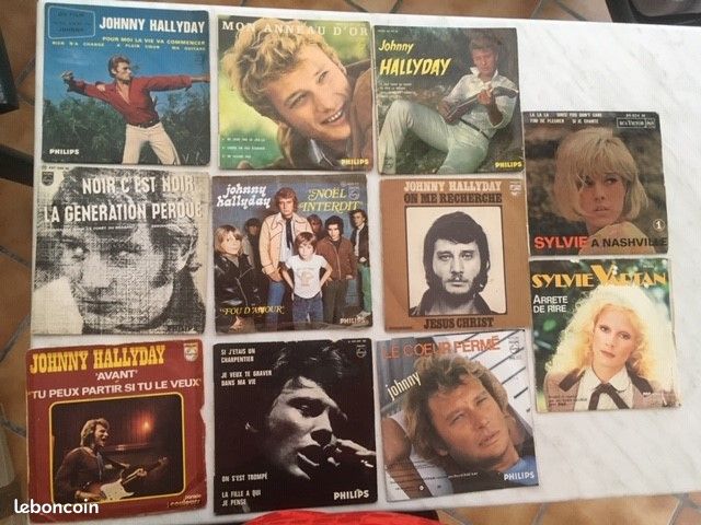 Lot de 11 VINYLS 45 TOURS JOHNNY et SYLVIE (image 1)