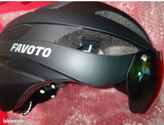 Casque Vélo Favoto Avec Lumière Arrière - Taille L 57-61cm, Visière Amovible