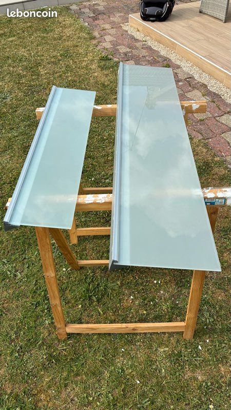 2 étagères en verre blanc poli (image 1)