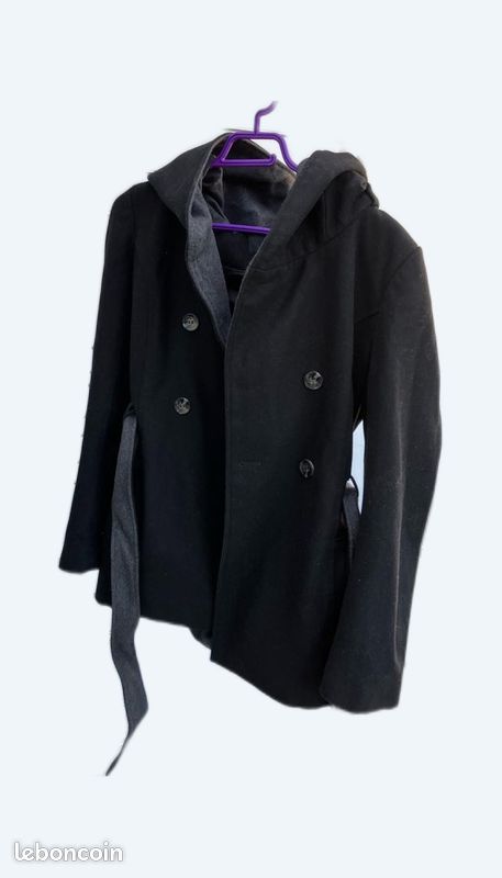 Manteau court gris capuche taille 38 Etam Vêtements