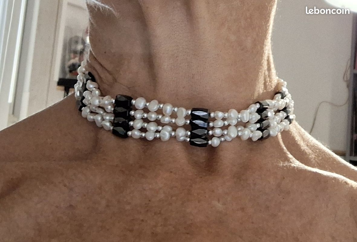 Parure/Bijou modulable 4-en-1 perles de culture & hématite magnétique (2 éléments) (image 3)