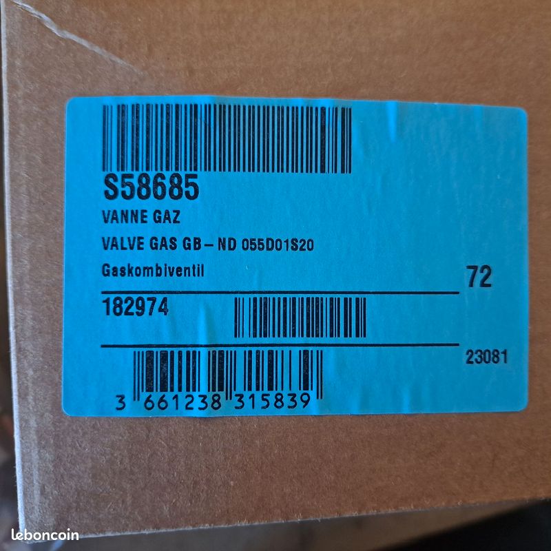 Vanne gaz - DE DIETRICH : S58685