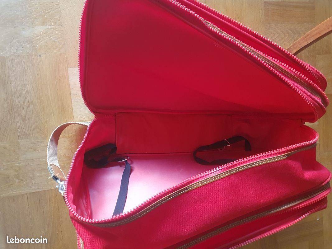 VALISE de VOYAGE rouge LANCEL (image 8)