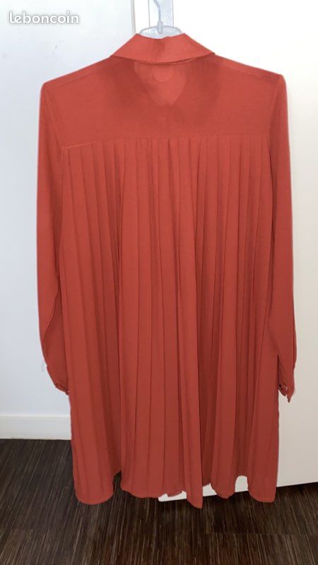 Chemise longue corail (image 3)
