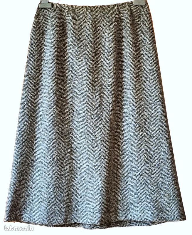 Jupe Max Mara Taille 36 Chinée Vert Et Bleu Laine Et Soie Doublée Tbe (image 2)