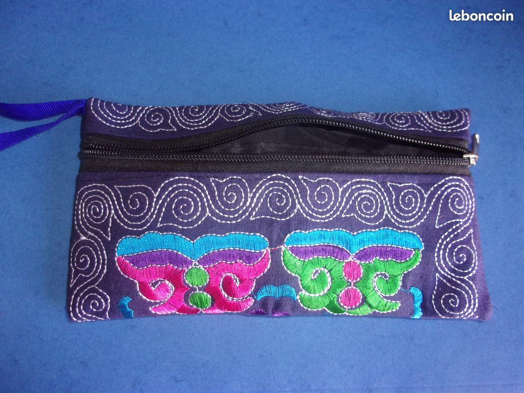 Pochette/trousse ethnique multicolore (image 1)