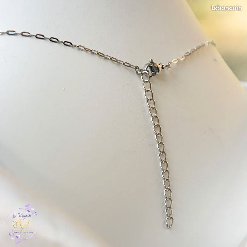 Collier cristaux acier 40 cm GRAND DÉSTOCKAGE -50% neuf cristal autrichien Grand Déstockage 50% frais chic élégant tendance idée cadeau fête anniversaire femme "PRINTEMPS" (A898) 🇫🇷 (image 5)