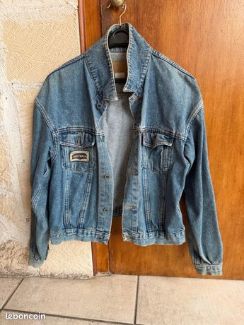 CHEVIGNON VINTAGE BOMBER MA-1 Denim Veste Bobby Tog ´ S Bleu Royal Gr : M Tip EUR 254,39 - FR