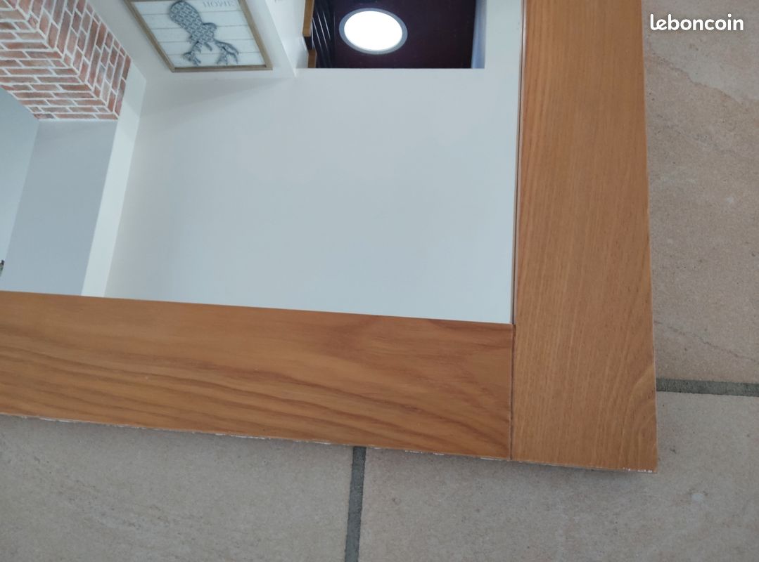 Miroir mural cadre bois 130 x 70 (peut être repeint) (image 6)