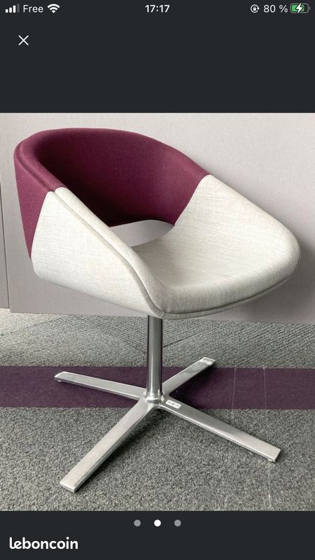 2 Jolie paire de fauteuils Design Steelcase Bicolore, orange et gris ou violet (image 7)