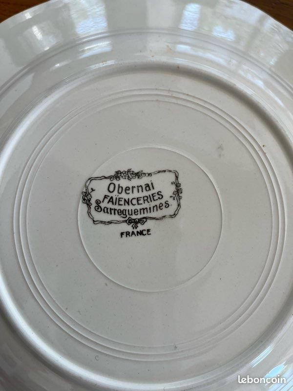 Assiettes plates,faïencerie Sarreguemines, modèle Obernai (image 12)