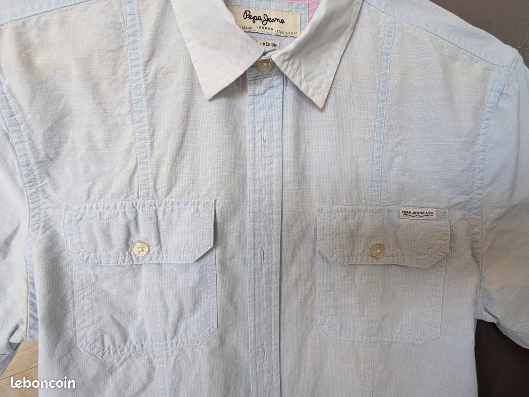 Chemise Pepe Jeans Homme - 2XL - Rayures Colorées - Coton - Vintage NEUF