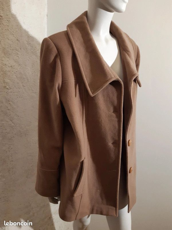 Manteau long laine cachemire marron glacé Vêtements