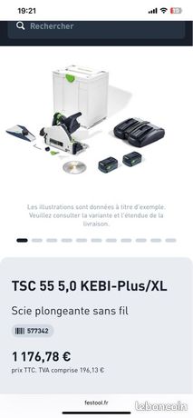 Scie Plongeante Sans Fil Festool TSC 55 - Système Anti-Recul - Precision Pro
