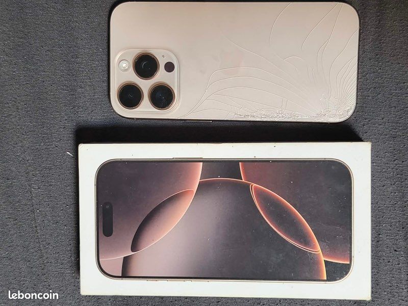 Je vende mon téléphone iPhone 16 Pro, il est cassé derrière (image 1)