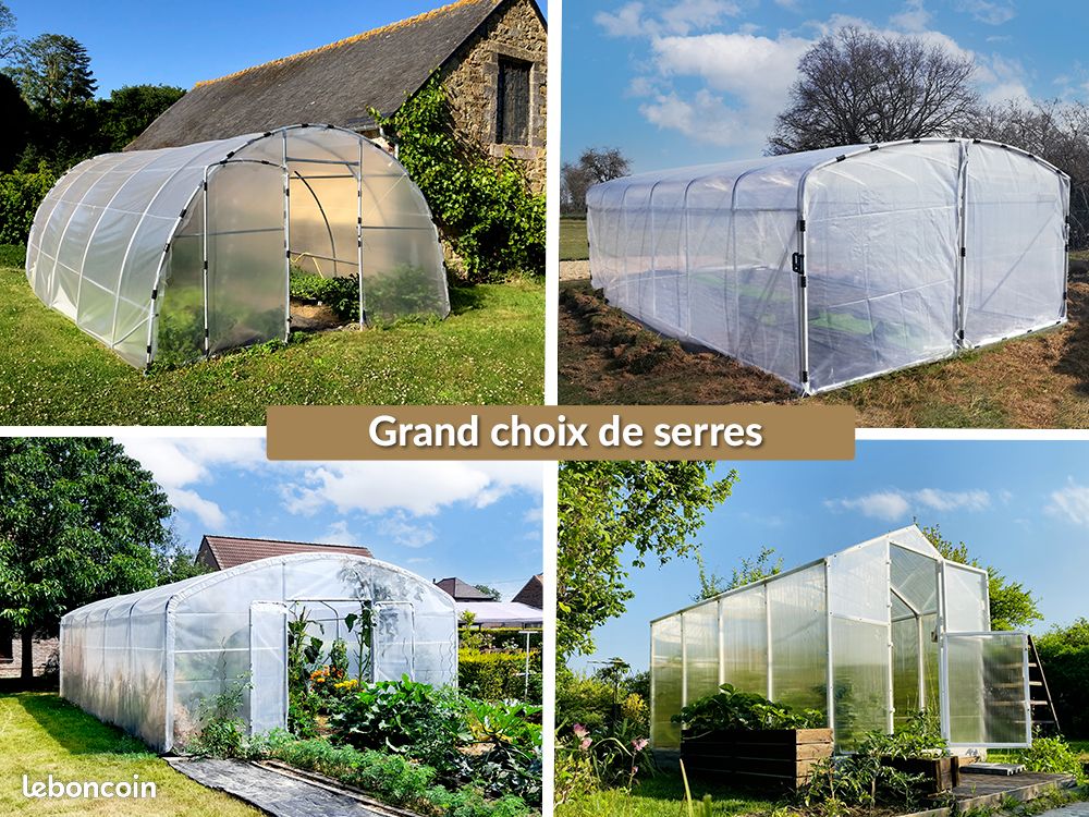 Serre de jardin tunnel 3x3m (9m²) diam.25mm avec bâche translucide et 1 porte enroulable (image 5)