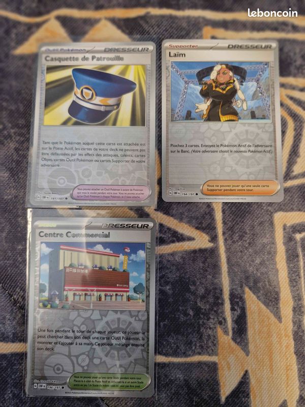 Lot 27 cartes Pokémon Flammes Obsidiennes (OBF) sous sleeve (Bekaglaçon ex) (image 8)