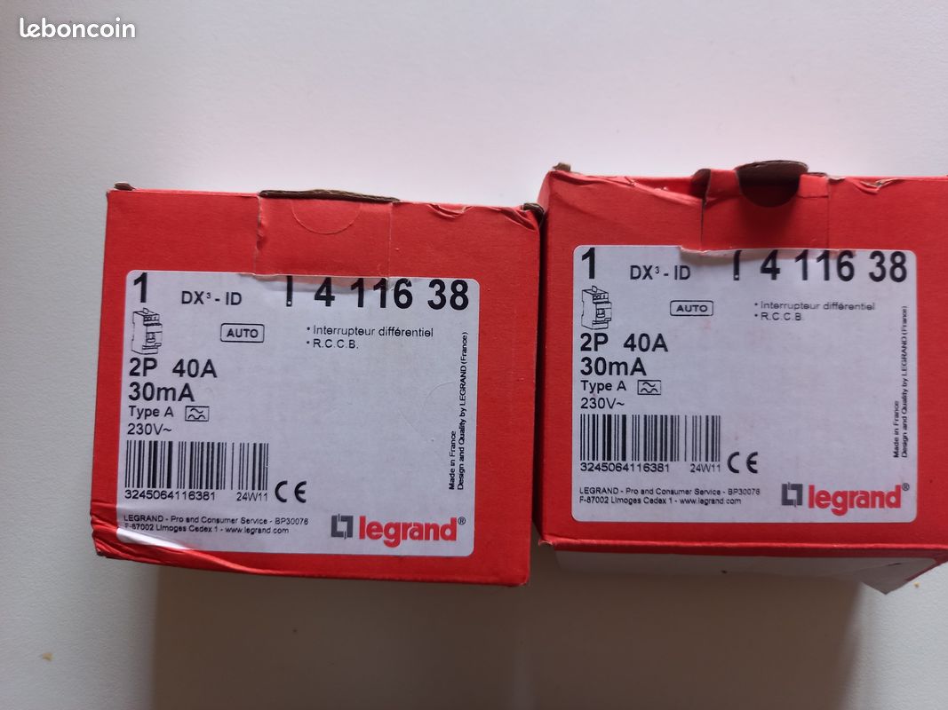 Disjoncteur différentiel Legrand 2P 40A 30mA | Fusibles
