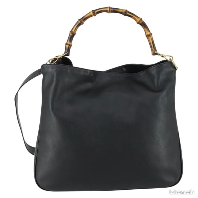 Sac à bandoulière GUCCI Bamboo en cuir Noir/Doré FM91 (image 13)